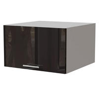 AUFSATZSCHRANK Essen W6B/60 Schwarz Hochglanz / Weiß Matt 60 / 59 / 36cm - Schwarz Hochglanz/Schwarz, Holz/Holzwerkstoff (60/36/59cm) - Feldmann-Wohnen