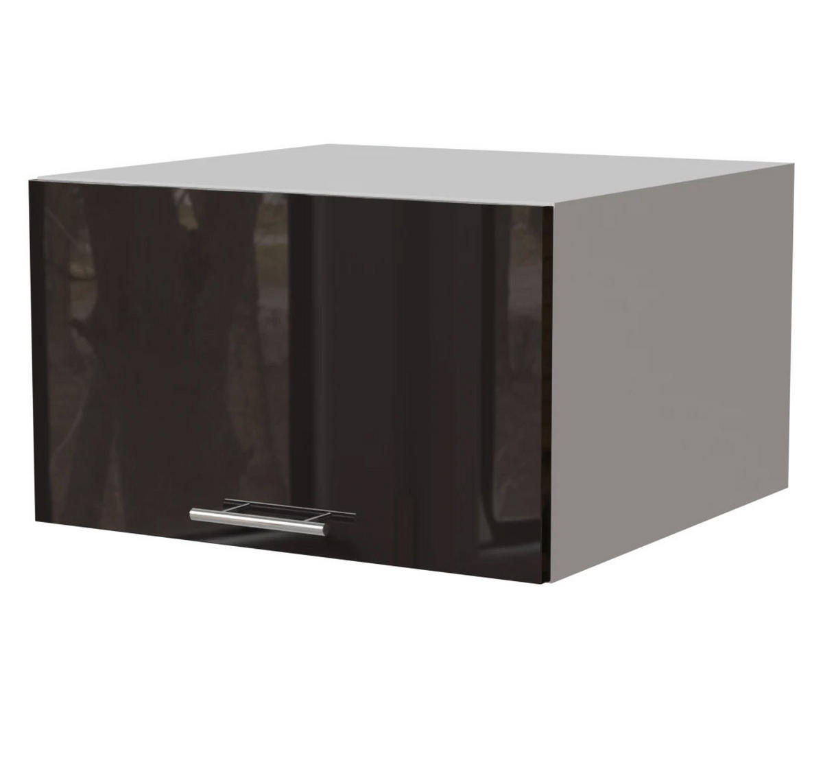 AUFSATZSCHRANK Essen W6B/60 Schwarz Hochglanz / Weiß Matt 60 / 59 / 36cm - Schwarz Hochglanz/Schwarz, Holz/Holzwerkstoff (60/36/59cm) - Feldmann-Wohnen