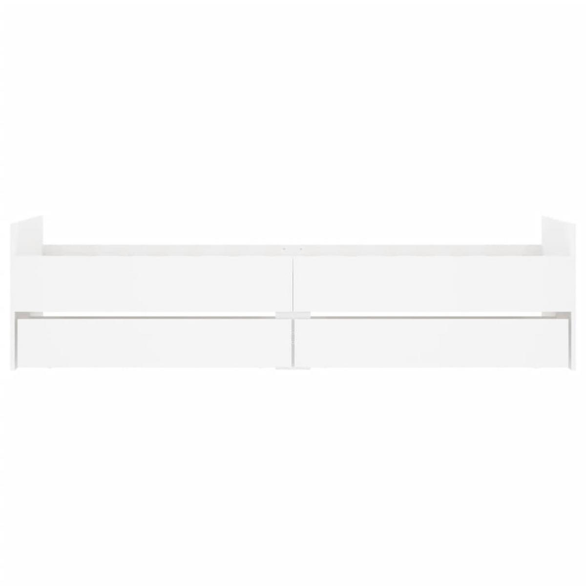 BETTGESTELL Mit Schubladen Weiss 90/200 Cm - Weiß, Holzwerkstoff (90/200cm) - vidaXL
