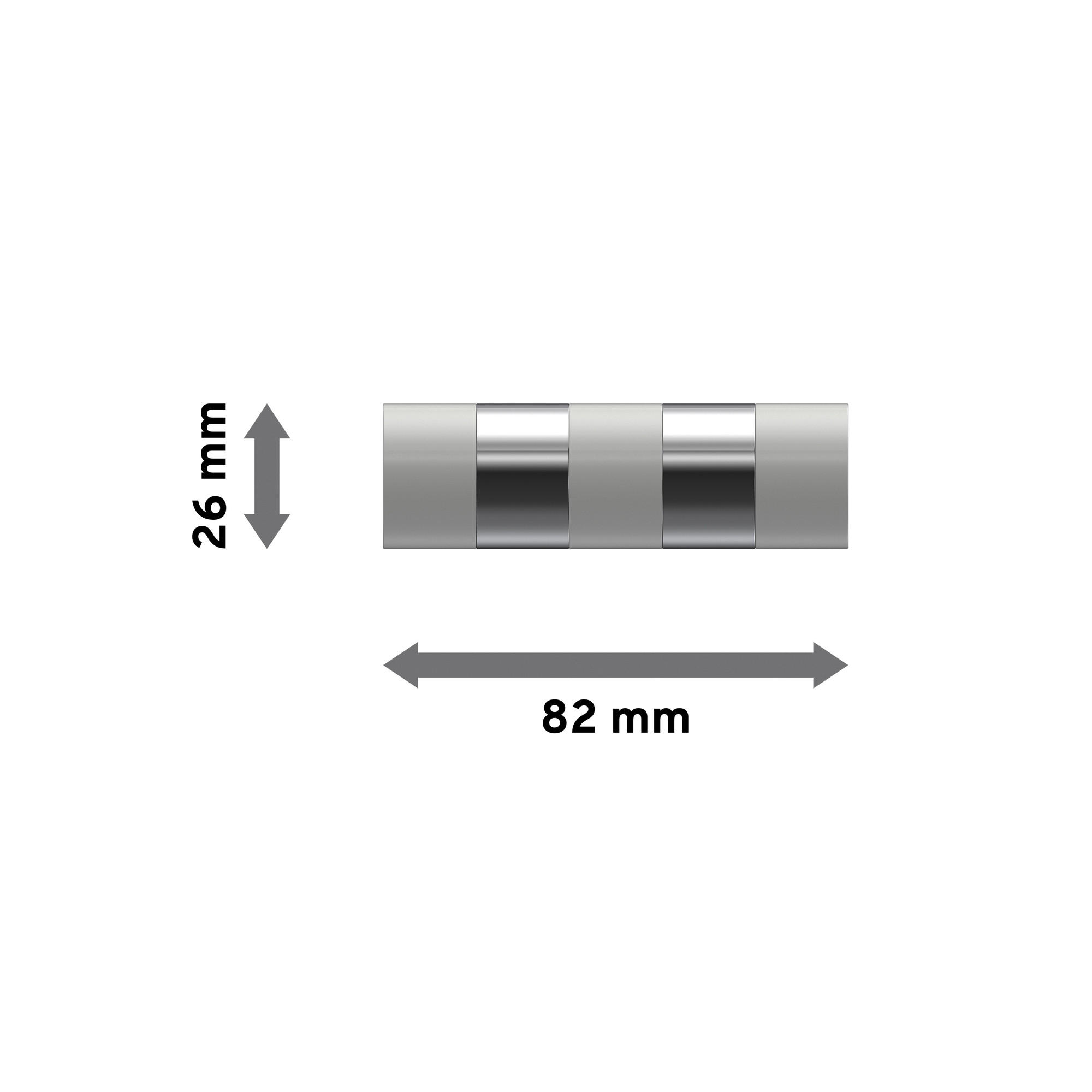 Thumbnail - Interdeco Endstücke, Weiß, Chrom, Metall, 8.2x2.6x2.6 cm, Wohntextilien, Gardinen & Vorhänge, Vorhangzubehör