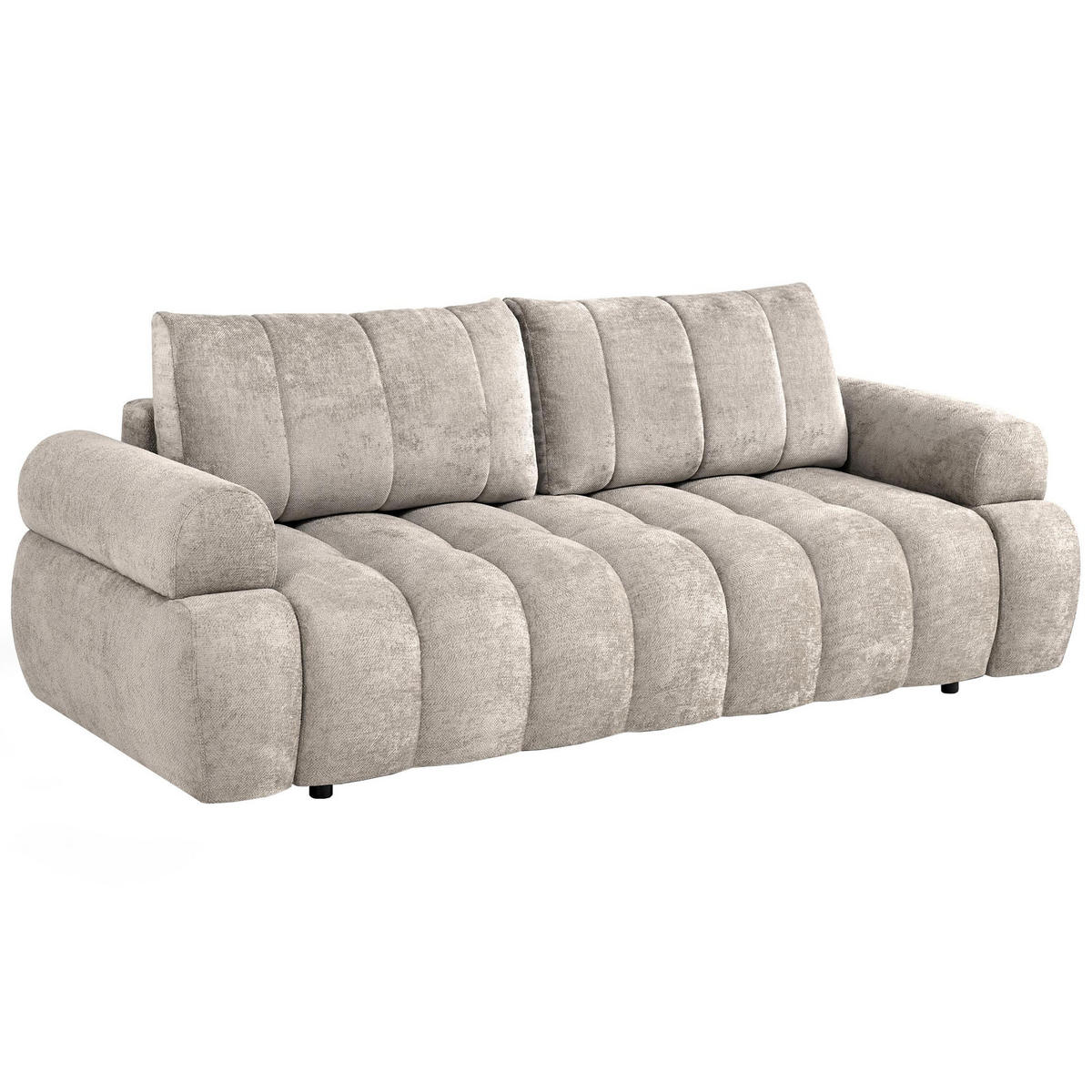 ROZKLÁDACÍ POHOVKA Mavi, 3místná s funkcí spaní, ložná plocha 195x145 cm, béžová - béžová, textil (255/100/110cm) - Beautysofa