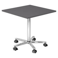 SÄULENHUBTISCH eckig ST 80/80/74 cm in Graphitfarben/chrom - Chromfarben/Graphitfarben, Holzwerkstoff (80/80/74cm) - bümö