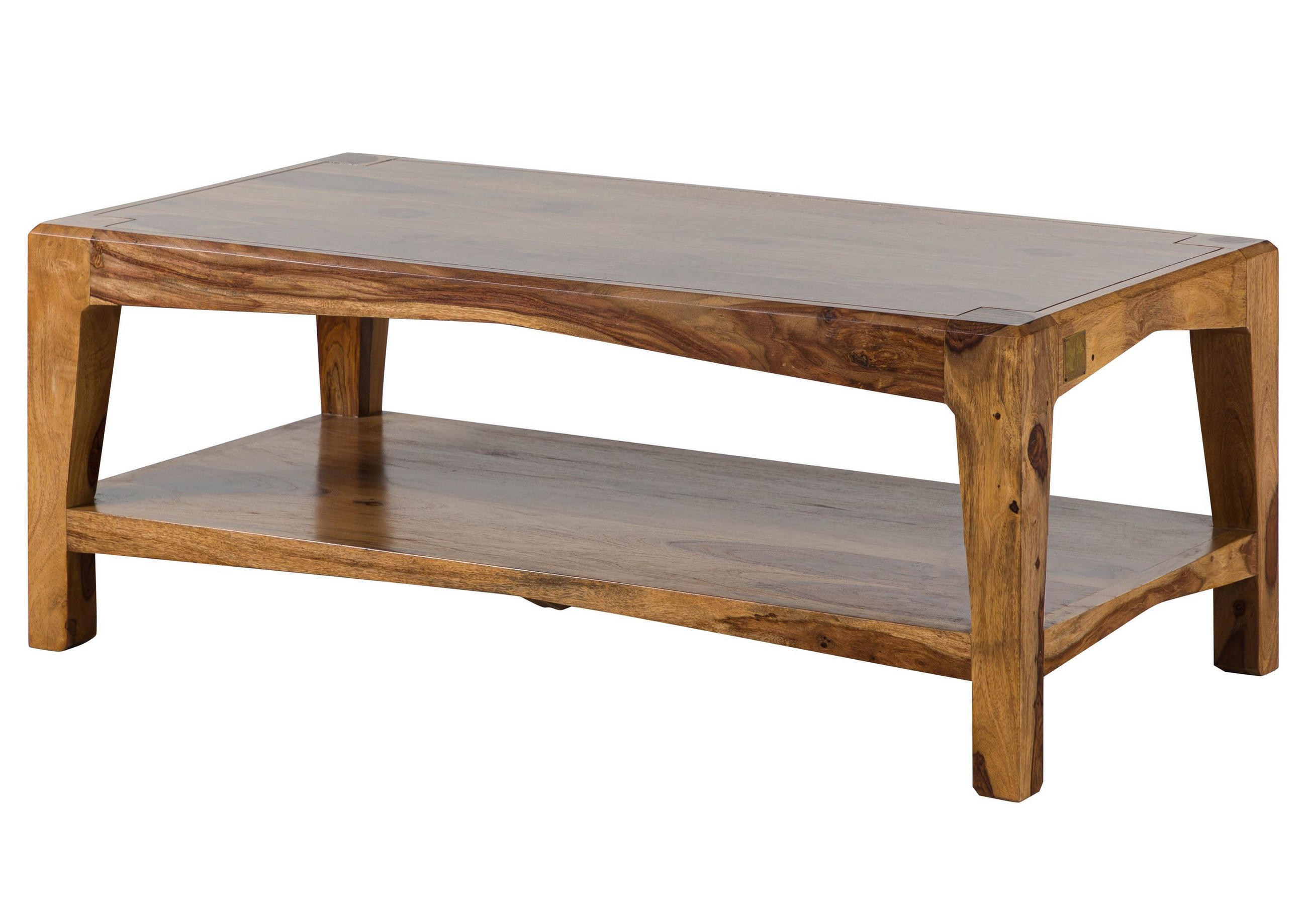 COUCHTISCH Sheesham 115x60x45 braun lackiert ANCONA #101 - Braun, Holz (115/60/45cm) - Massivmoebel24