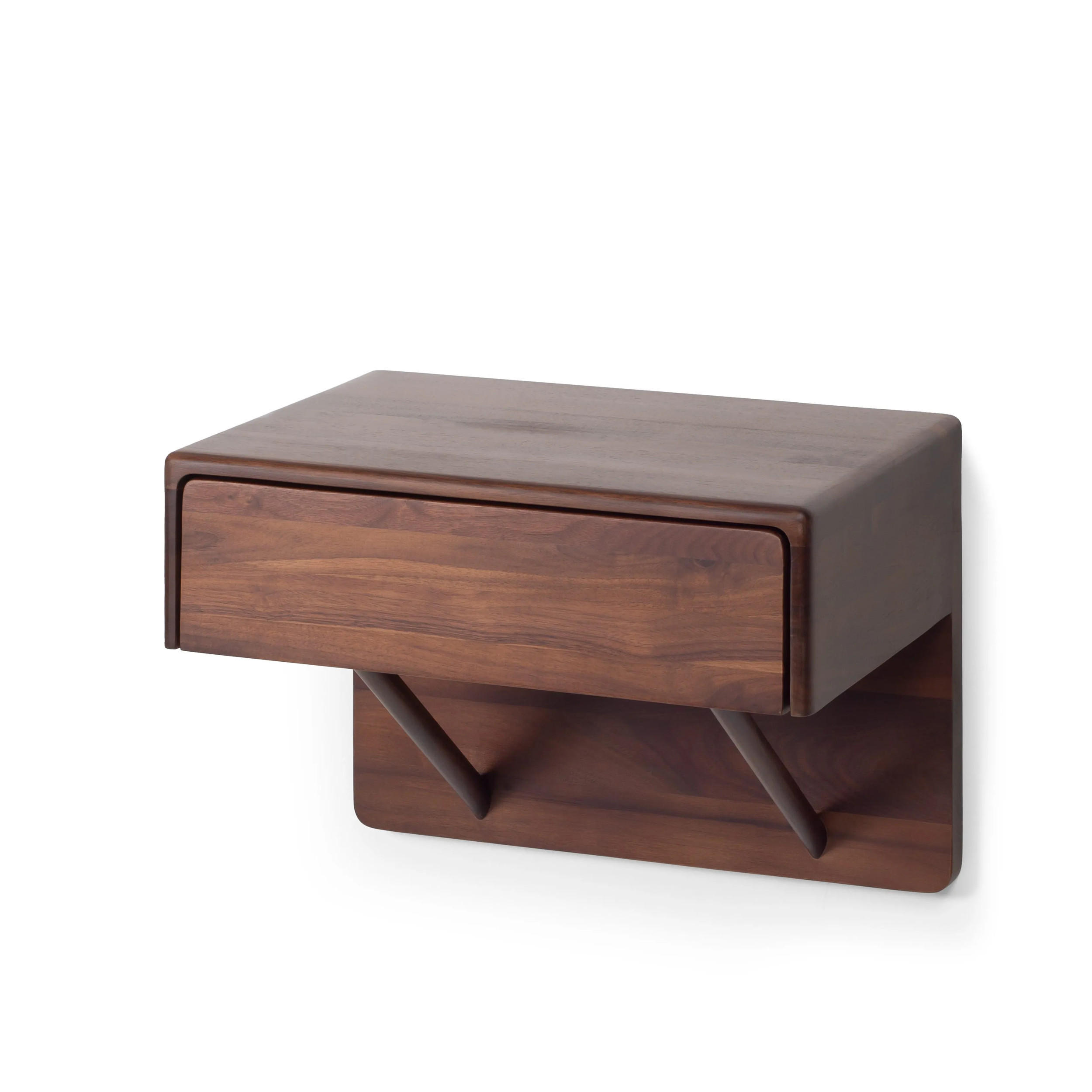 WANDNACHTTISCH Frank H30 aus Nussbaum mit Schublade - Braun, Holz (40/30/30cm) - WOODEK