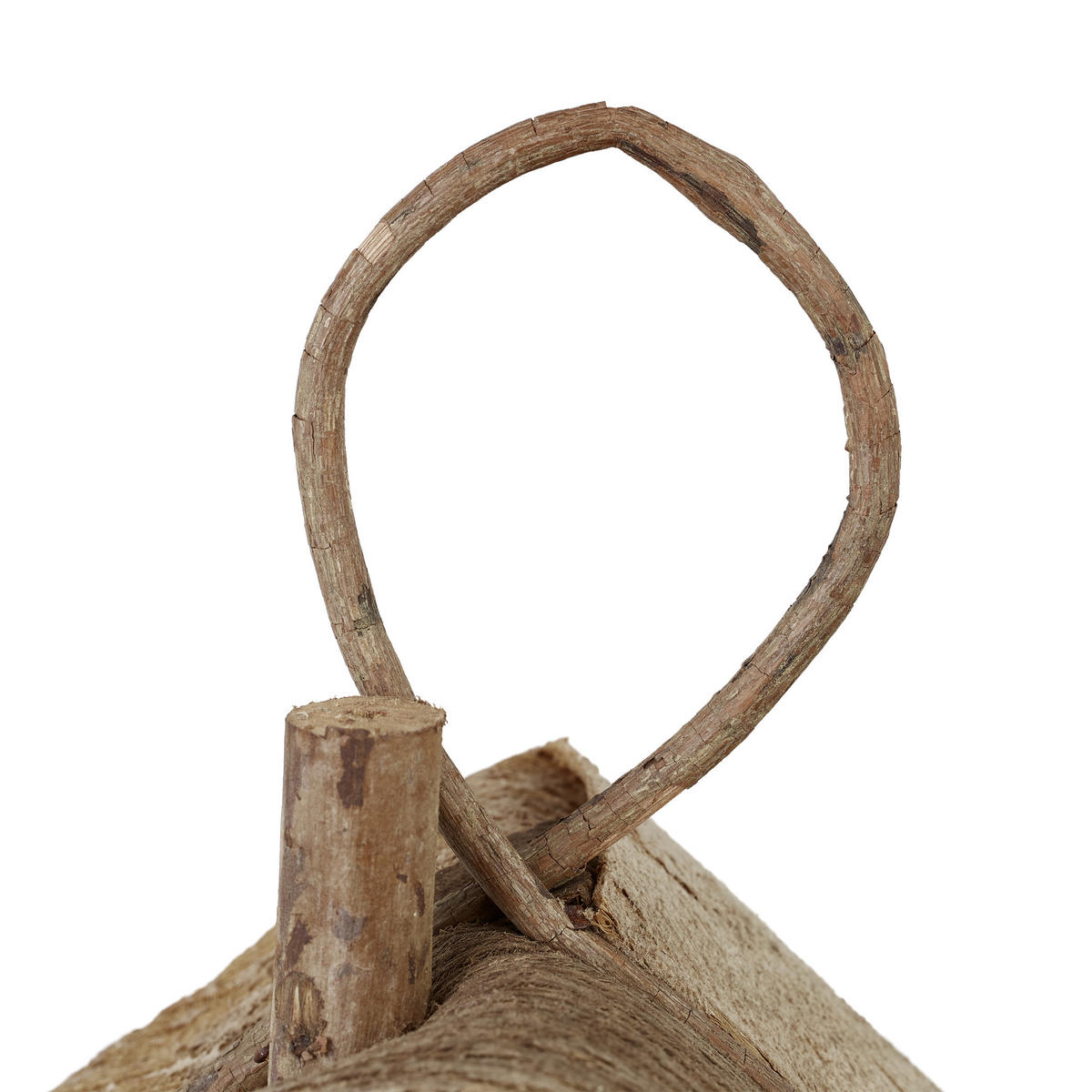 VOGELHAUS Deko - Braun, Holz/Textil (20.5/28.5/17.5cm) - Relaxdays