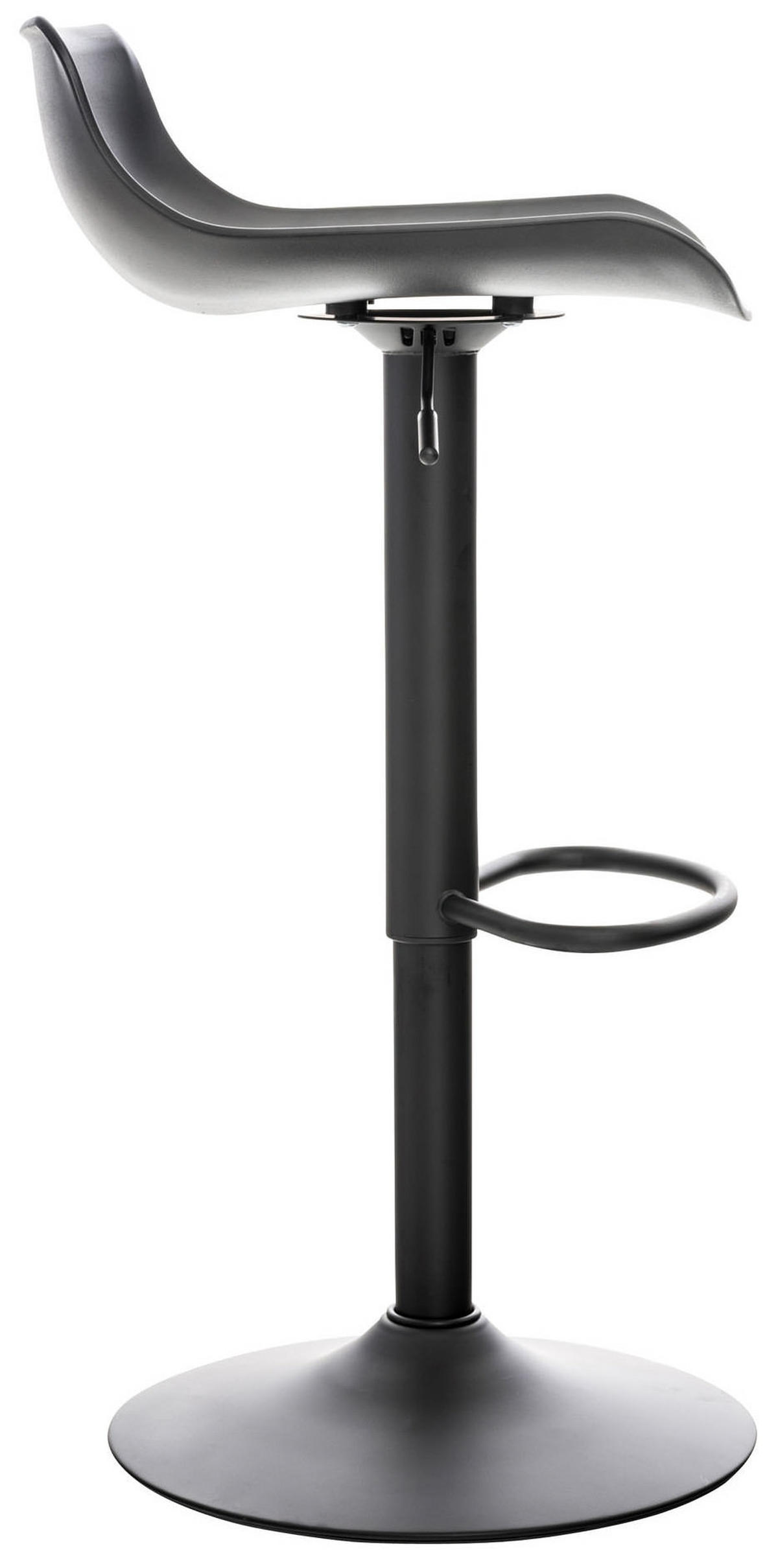 BARHOCKER 4er Set höhenverstellbar Schwarz JUTO - Kunststoff, 68,5-94x43x44cm - Schwarz, Kunststoff/Metall (43/75/44cm) - DELUKE