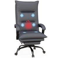 BÜROSTUHL Massage Heizfunktion Fußstütze bis 120kg Dunkelgrau - Grau, Textil (74/121.5/66cm)