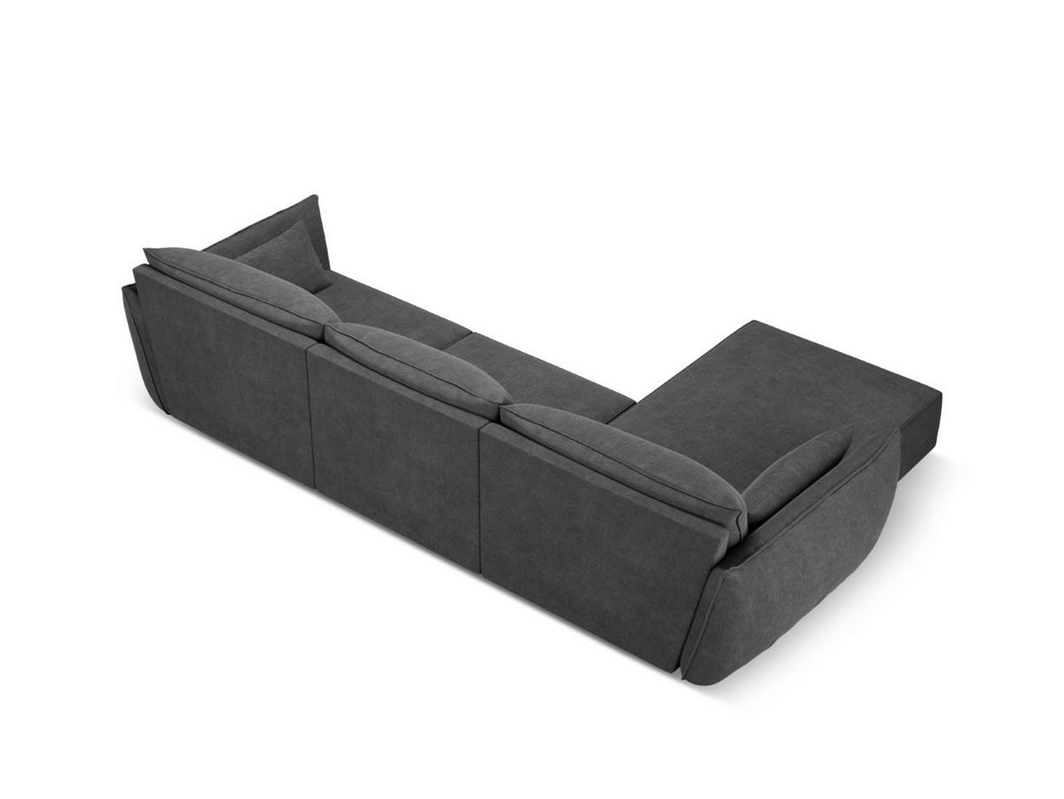 ECKSOFA links Kaelle aus Chenille-Stoff dunkelgrau 4 Sitzplätze - Dunkelgrau, Textil (171/308cm) - Micadoni