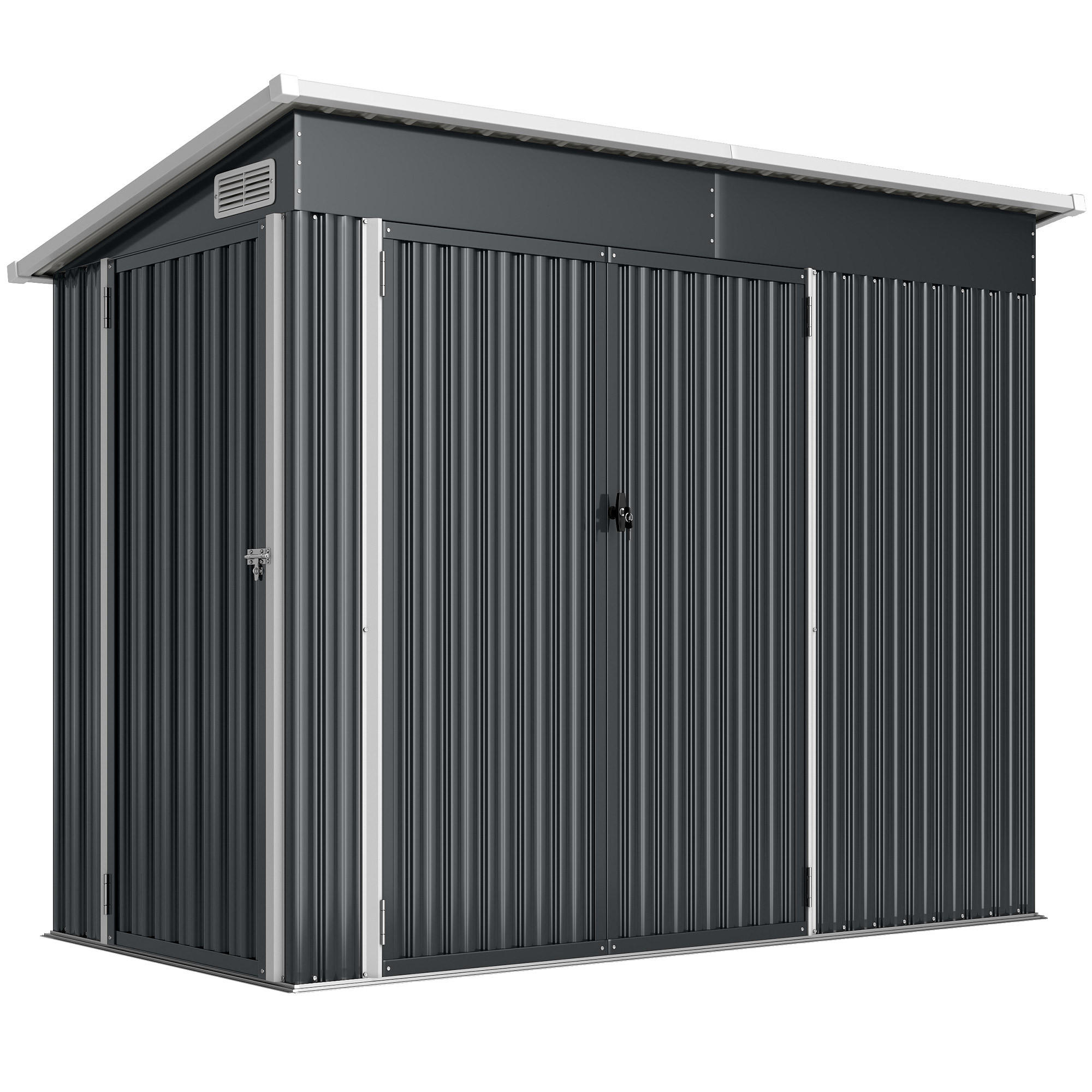 Outsunny Gerätehaus Dunkelgrau 132x185x234 cm