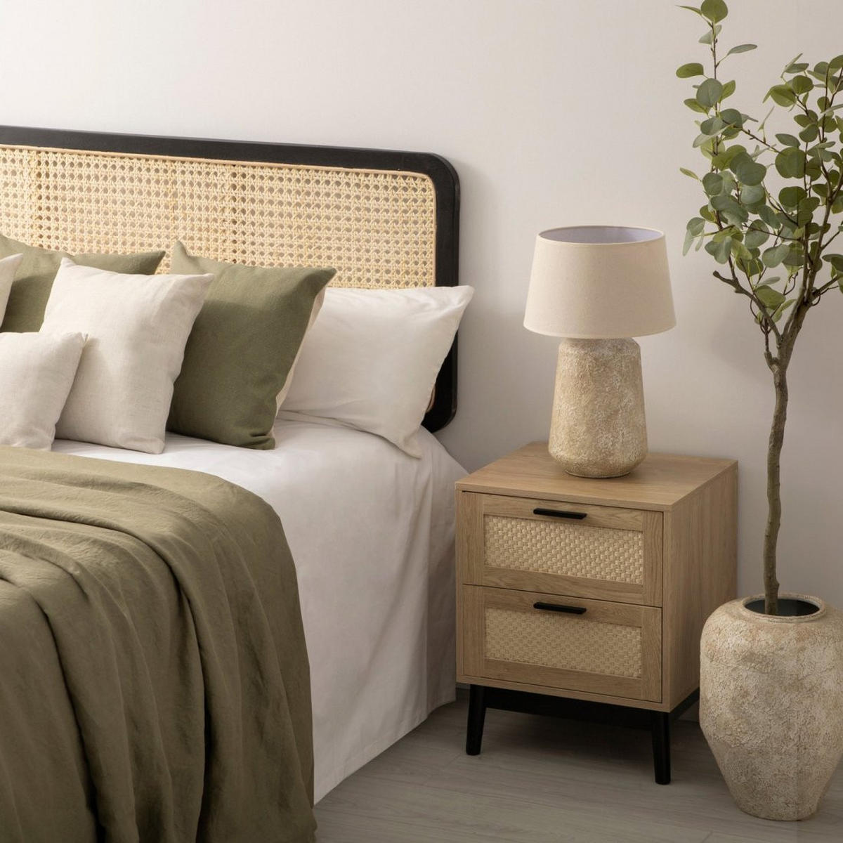 NACHTTISCH 2 SCHUBLADEN Samoa Natürlich 45 cm x 56 cm - Naturfarben, Holzwerkstoff (45/56/40cm) - Klast Home