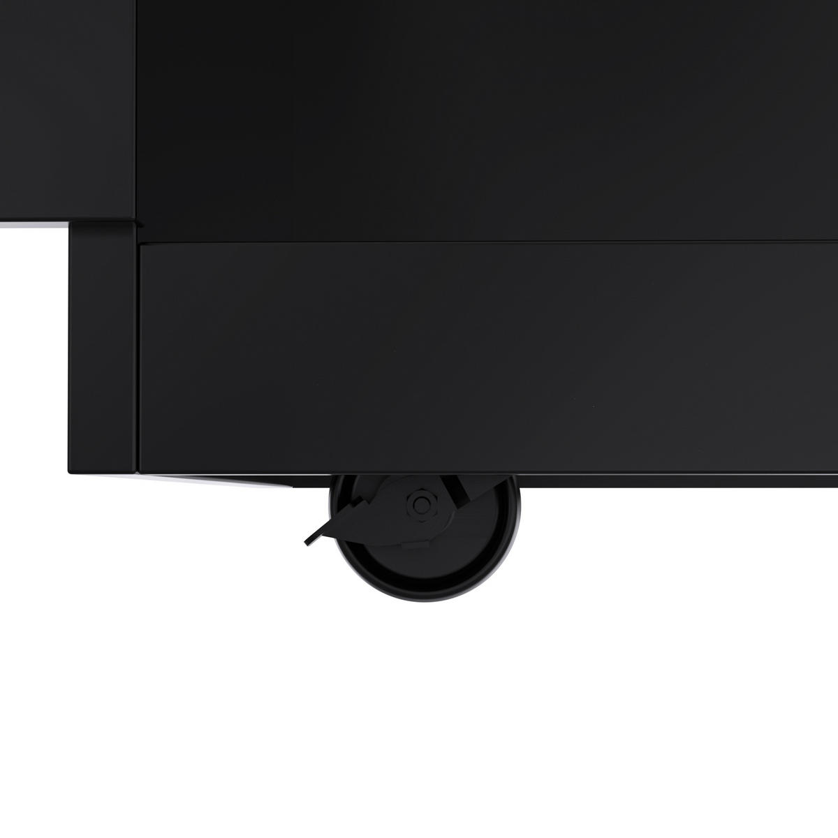 KÜCHENINSEL 120x70x91.5cm Schwarz mit Falttisch,Doppeltüren & Rollen/Füßen - Schwarz, Holzwerkstoff (120/91.5/71cm) - Modfu