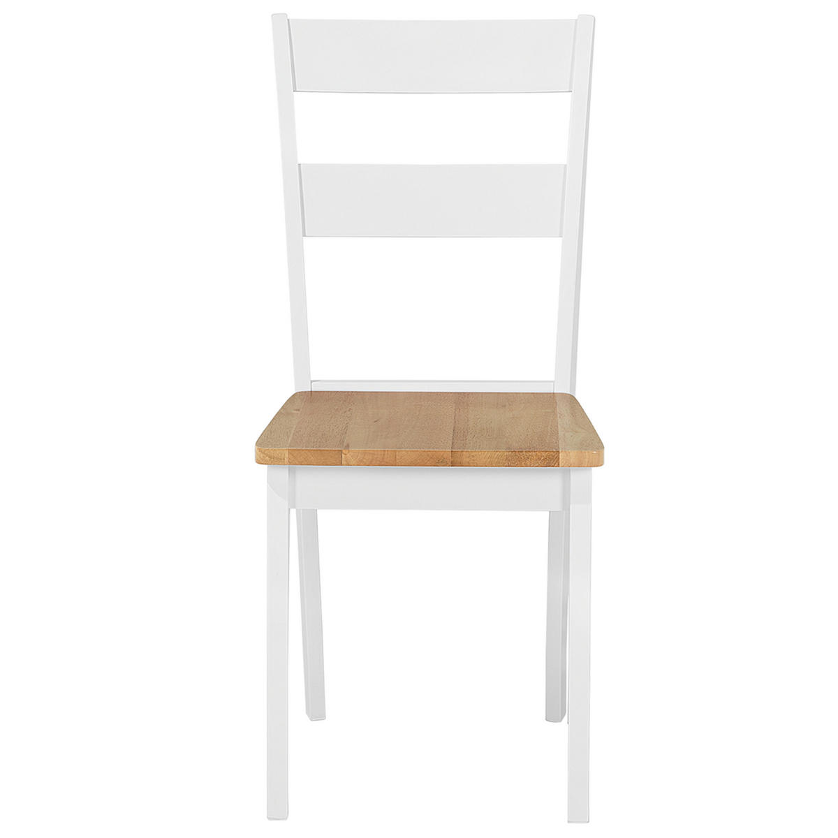 JÍDELNÍ ŽIDLE sada 2 ks Kaučukovníkové dřevo světle hnědá/bílá Georgia - bílá/světle hnědá, dřevo (40/89/50cm) - Beliani