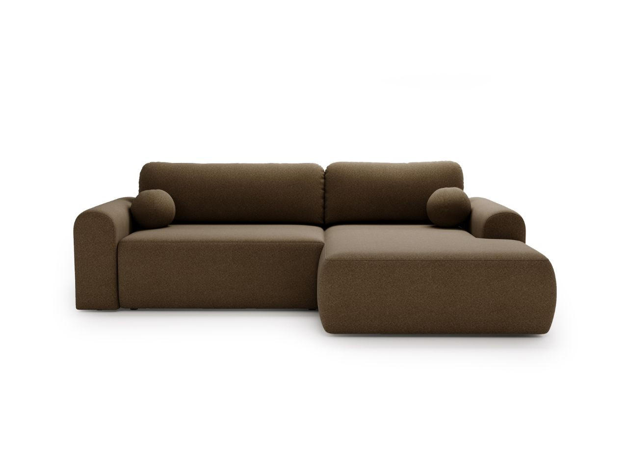 ECKSOFA Savana Braun Links - Braun, Holz/Textil (257/177cm) - Graingold