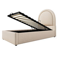 POLSTERBETT 90/200 cm Beige Samt, Ohne Matratze - Beige, Leder/Textil (90/200cm) - Oxeza