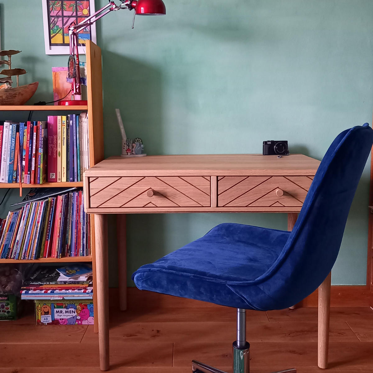 SCHREIBTISCH aus Eiche mit Schubladen im skandinavischen Stil AXEL II - Eichefarben, Holz (60/90/75cm) - Rawood Furniture