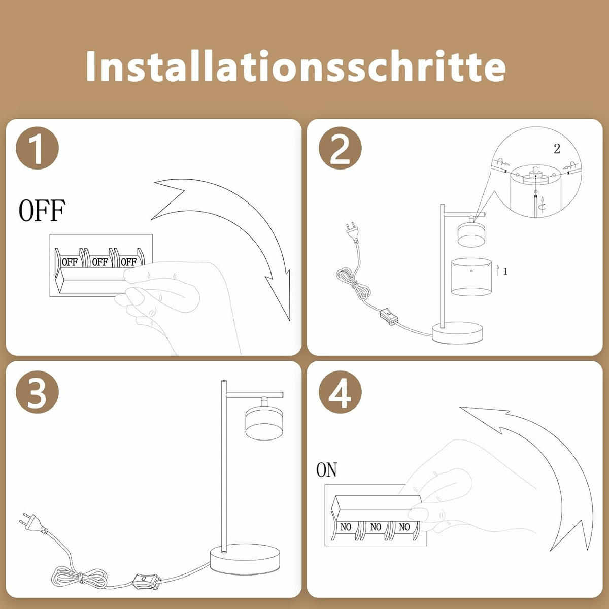 LED TISCHLAMPE Ulenkir 18/12/40 cm - Schwarz, Glas/Metall (18/12/40cm) - ZMH