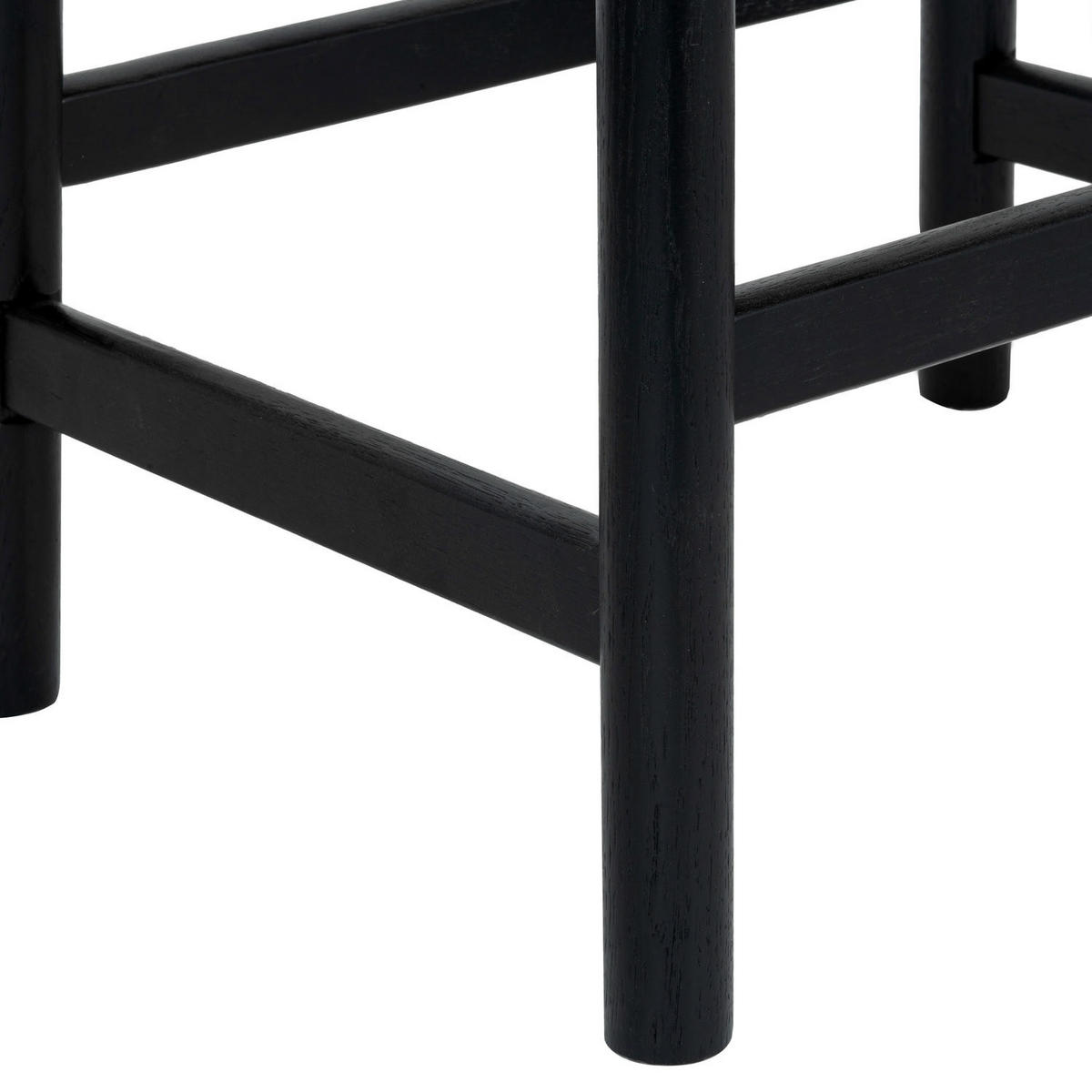 BARHOCKER-SET 3 Stück in Rattan / Eiche Schwarz - Beige/Schwarz, Holz/Papier (44/66/37cm) - Furnhouse