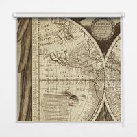 VNÚTORNÁ roleta - okenná roleta - roleta - 100x100 cm - Mapa starého sveta - hnedá, plast (100/100/0.5cm) - TULUP
