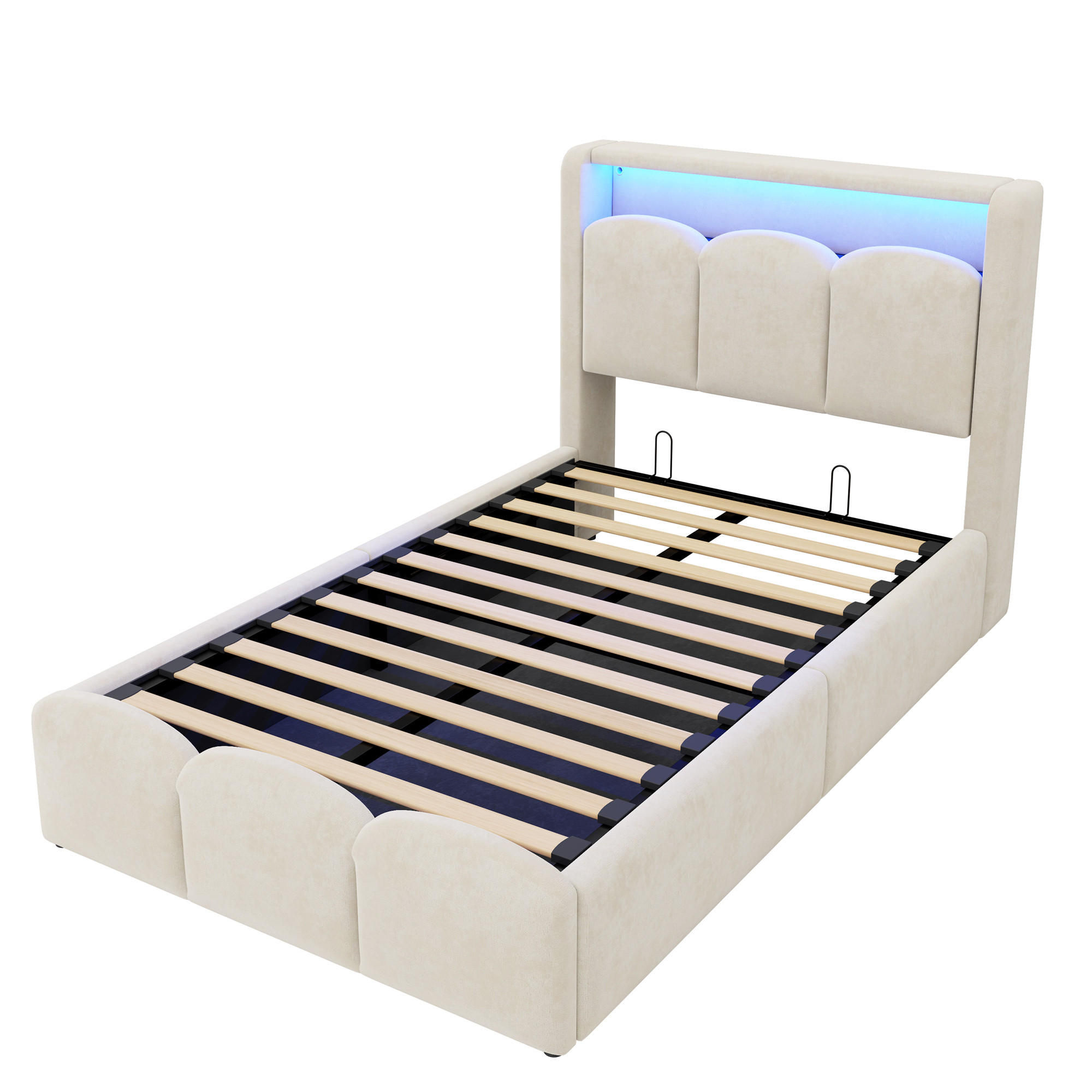 ComfortXL Stauraumbett Beige 90x200 cm