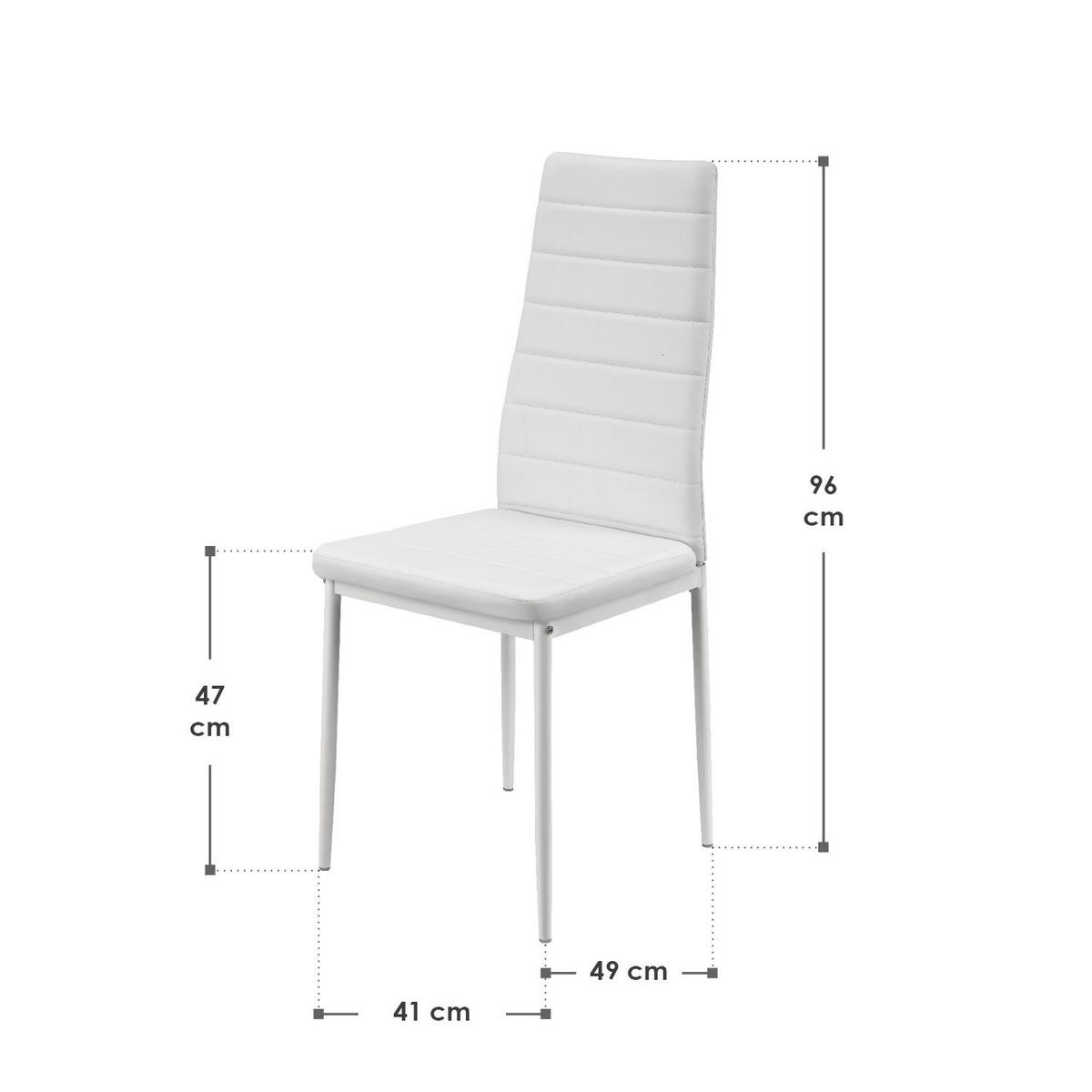 ESSZIMMERSTUHL Loja 2er-Set weiß - Weiß, Metall (41/96/49cm) - Juskys