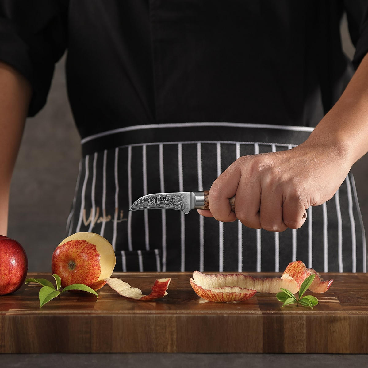 SCHÄLMESSER 6 cm - Braun, Holz/Metall (18cm) - Wakoli