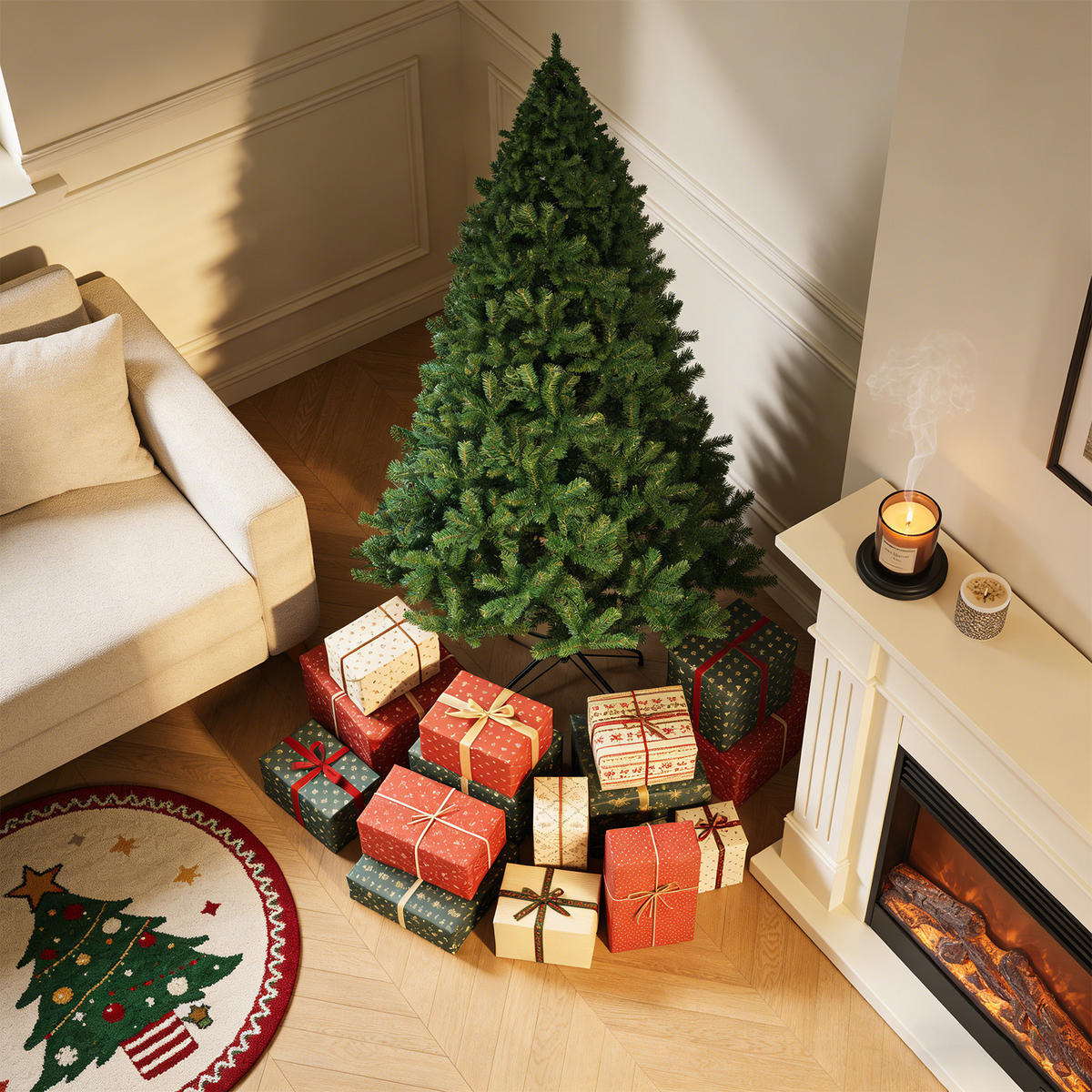 WEIHNACHTSBAUM Cannon Ⅲ 100/100/210 cm - Grün, Kunststoff (210cm) - Nettlife