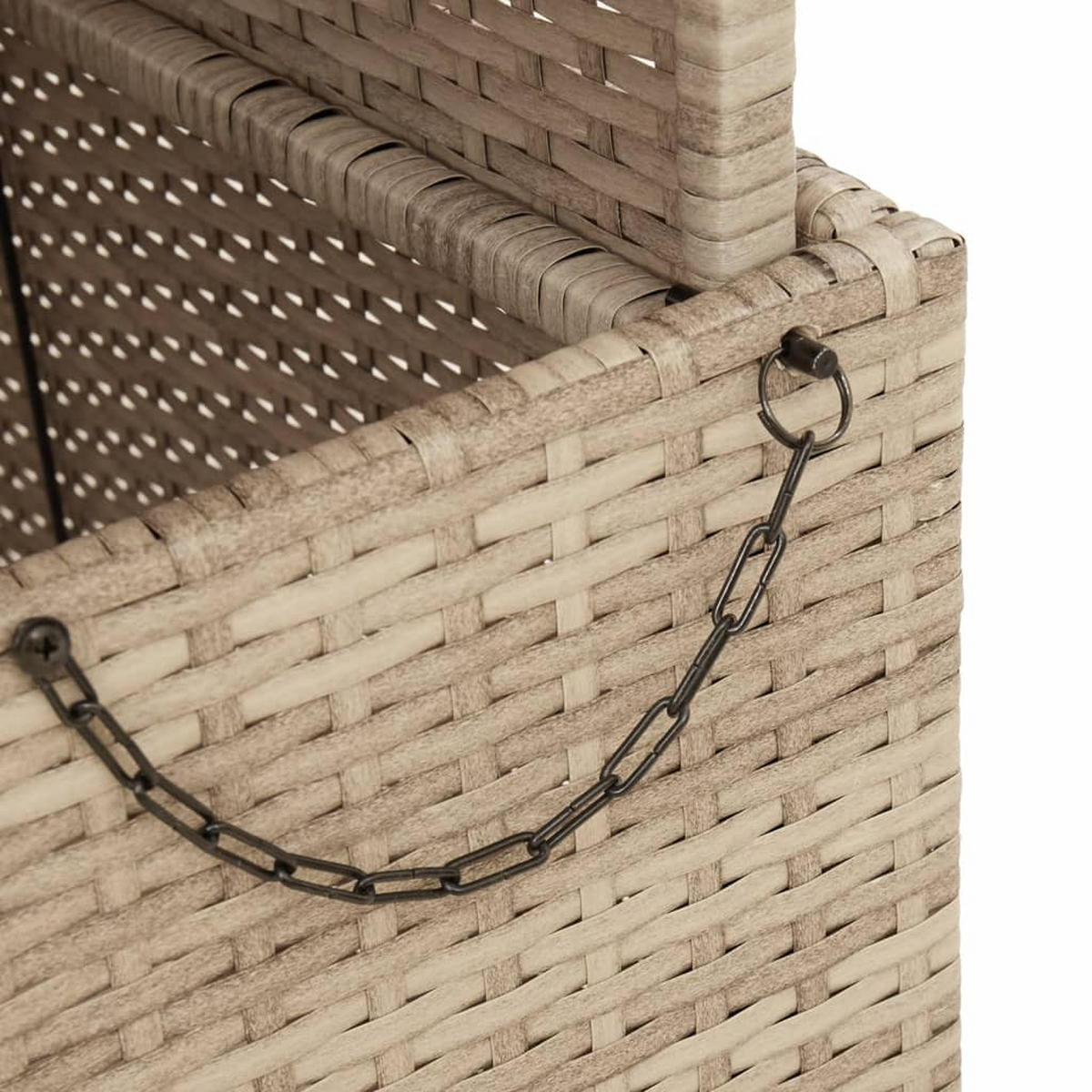 GARTENTISCH Beige 90/55/71 Cm Poly Rattan Und Akazienholz - Beige, Kunststoff (90/55/71cm) - vidaXL