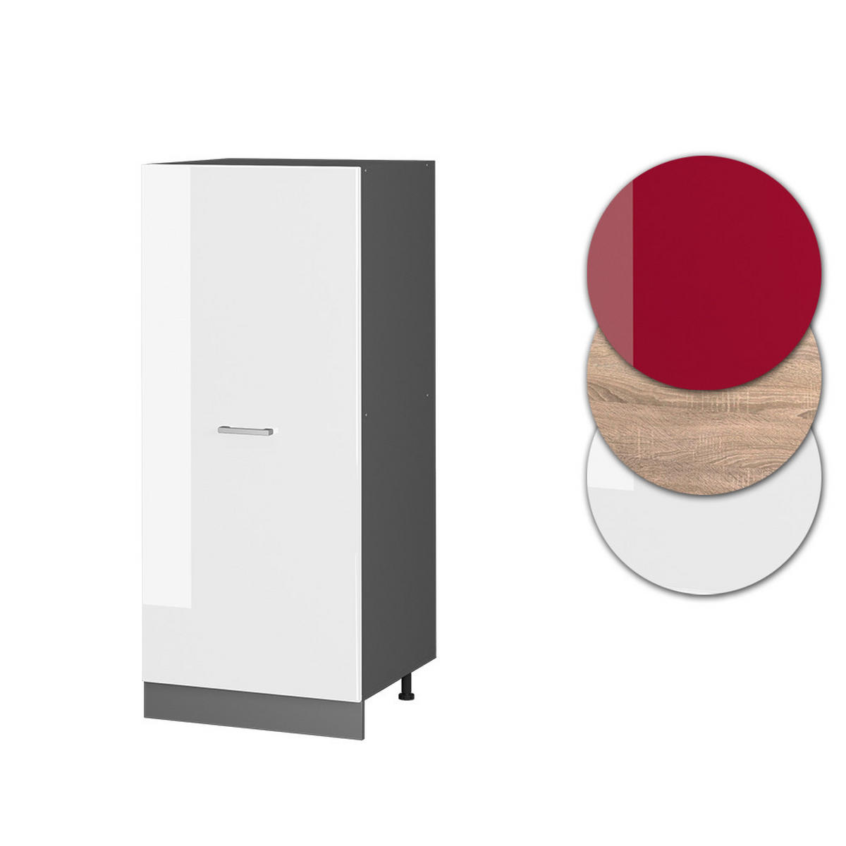 HOCHSCHRANK R-Line Weiß Hochglanz 60 cm - Weiß Hochglanz/Anthrazit, Holzwerkstoff (60/143/57cm) - Vicco