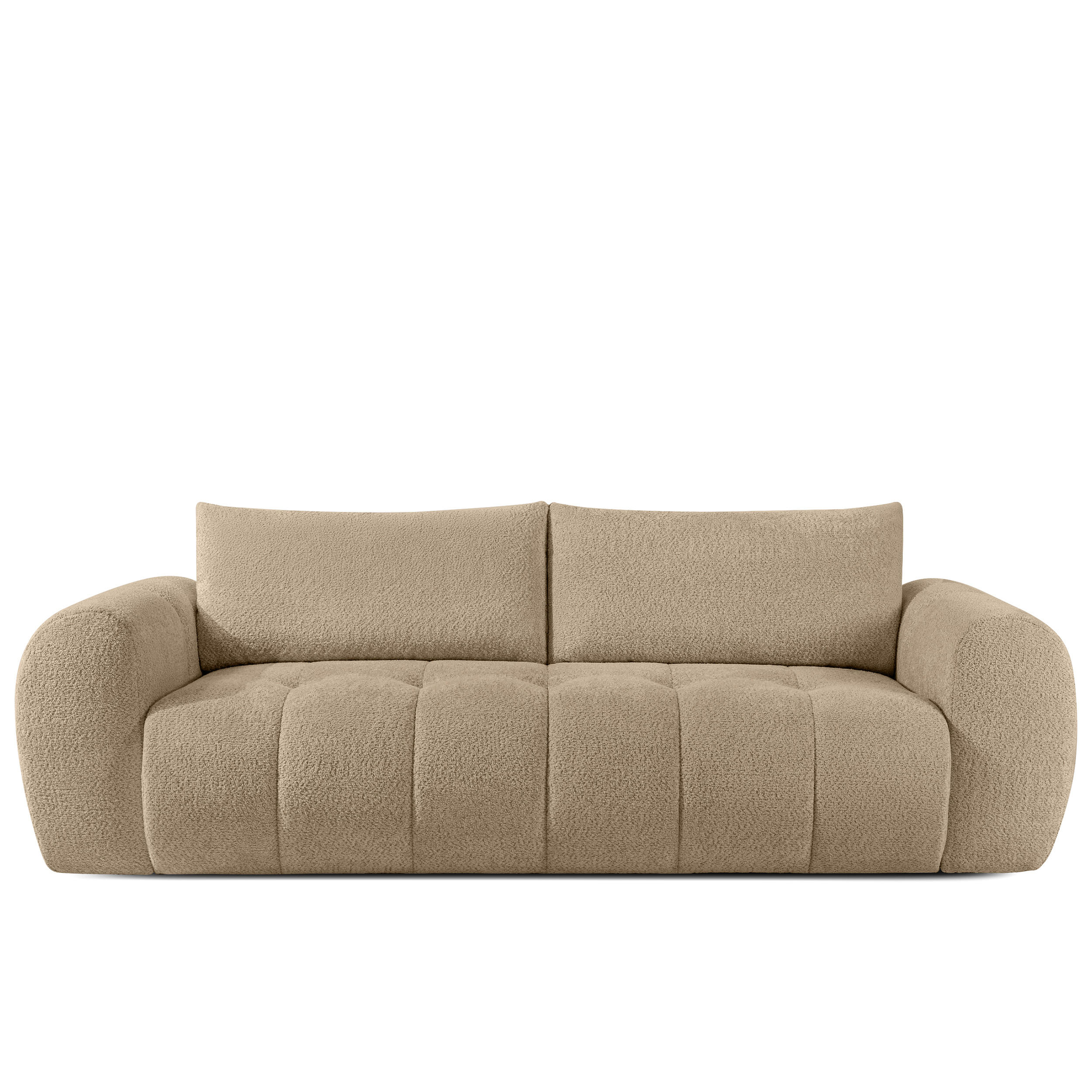 EINZELSOFA LIRA, Beige, Bouclé - Sandfarben, Holz/Holzwerkstoff (256/84/112cm) - KONSIMO®