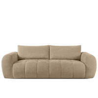 EINZELSOFA LIRA, Beige, Bouclé - Beige, Holz/Holzwerkstoff (256/84/112cm) - KONSIMO®