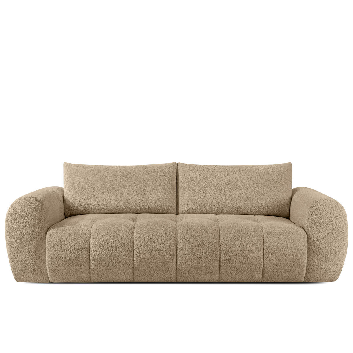 EINZELSOFA LIRA, Beige, Bouclé - Beige, Holz/Holzwerkstoff (256/84/112cm) - KONSIMO®