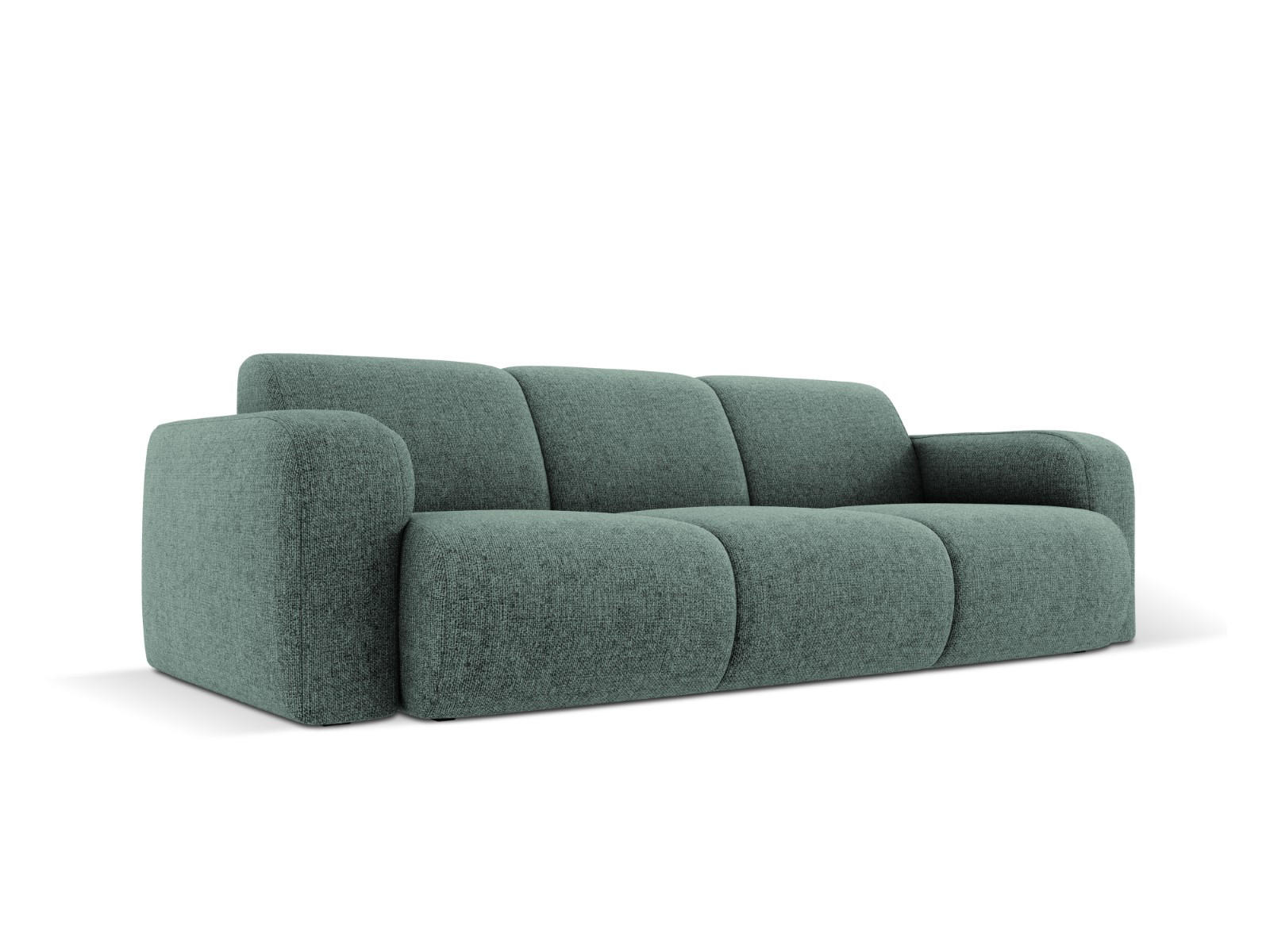 SOFA Molino aus Chenille-Stoff petrol 3 Sitzplätze - Petrol, Textil (95/72/235cm) - Micadoni