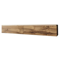 TV-LOWBOARD D180 mit weißer LED Beleuchtung - Silberfarben/Eiche Wotan, Holzwerkstoff/Kunststoff (180/30/33cm) - MIRJAN24