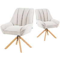 DREHSTUHL Mika-Leon - Honigeiche/Creme, Eichenholz/Holz (60/88/68cm) - DUBI Möbel