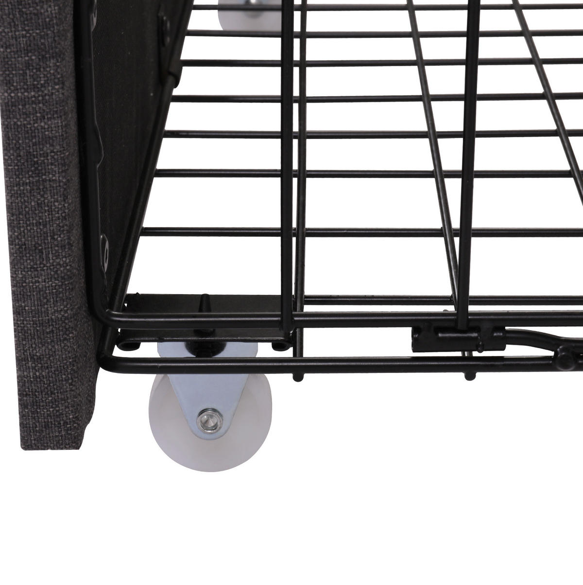 POLSTERBETT mit LED-Beleuchtung 140/190 cm mit Bettkasten & gepolstertem Kopfteil - Grau, Metall (140/200cm) - BEAOK