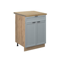 KÜCHENUNTERSCHRANK Fame-Line Hellblau-grau 60 cm mit Schublade AP Eiche - Honigeiche/Eiche Wotan, Holzwerkstoff (60/82/60cm) - Vicco