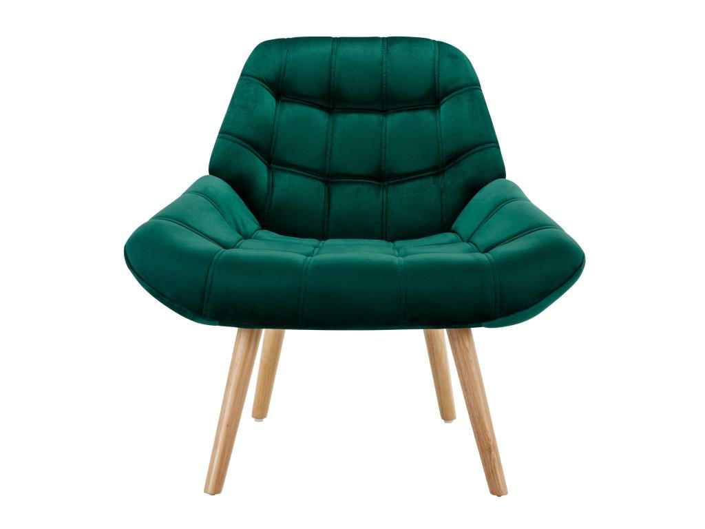 SESSEL - Samt - Grün - LUOSTO - Grün, Textil (79/83/87cm) - Vente-Unique