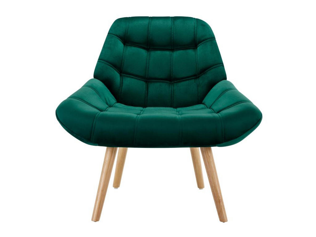 SESSEL - Samt - Grün - LUOSTO - Grün, Textil (79/83/87cm) - Vente-Unique