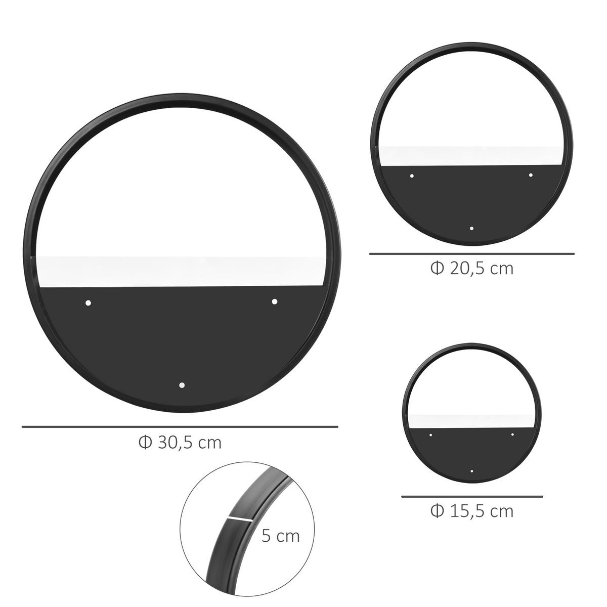 BLUMENTÖPFE, Wandvase für Garten, Wohnzimmer, Stahl, Schwarz - Schwarz, Metall (5cm) - Outsunny