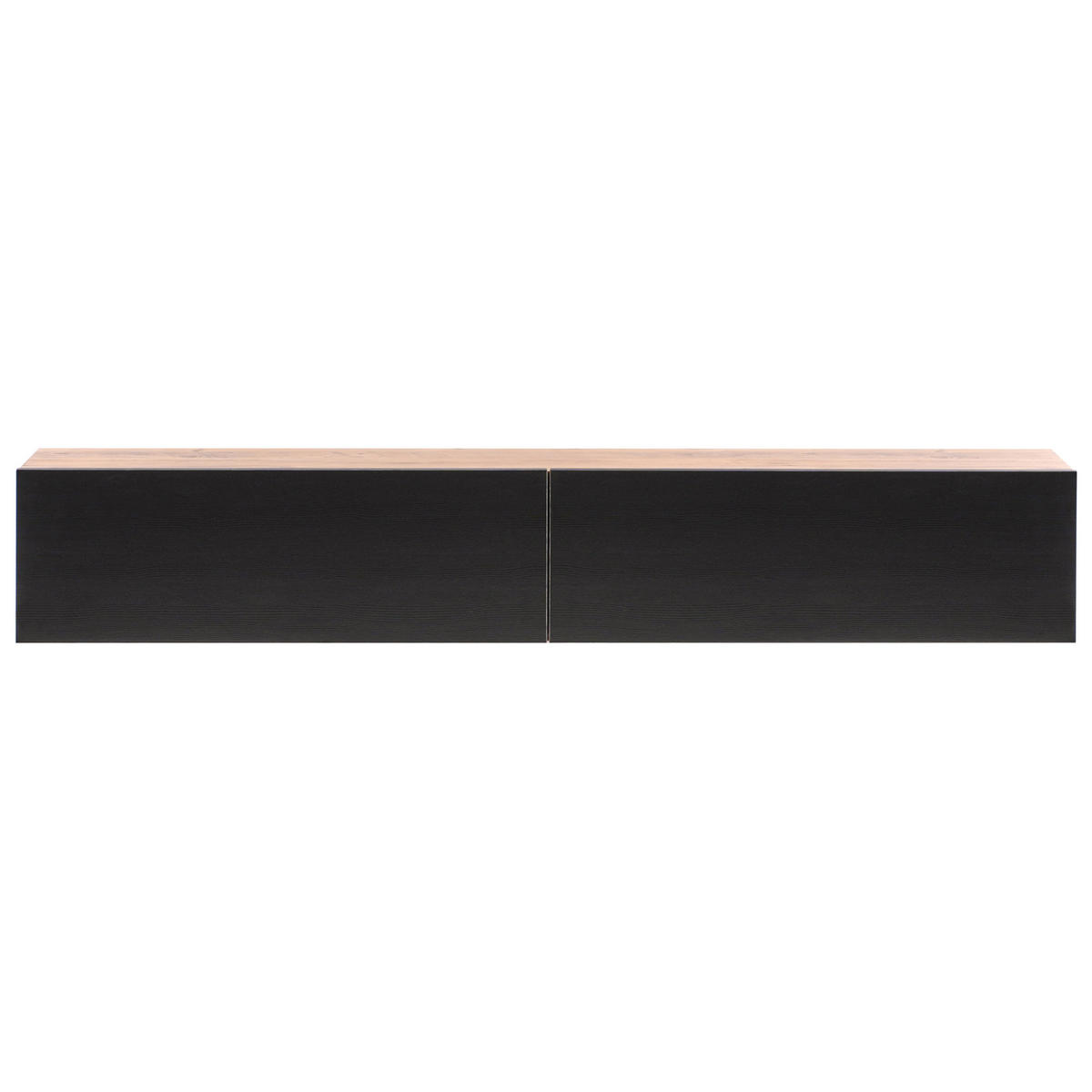 WANDMONTIERTER-TV-SCHRANK Schwarz/Braun Gladstone - Schwarz/Braun, Holzwerkstoff (180/30/32cm) - Beliani