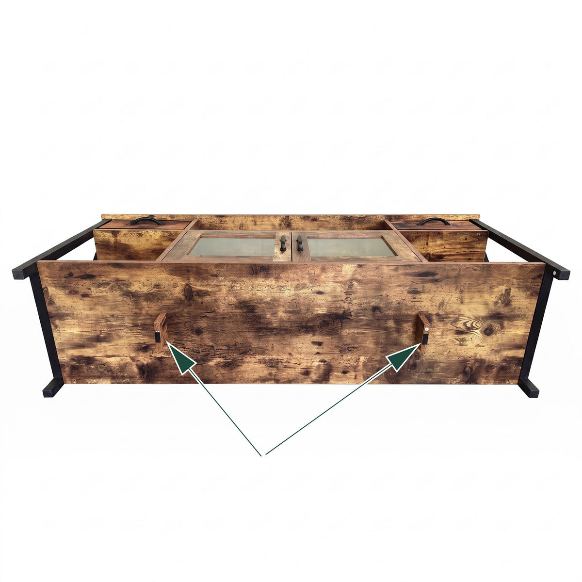 TV-LOWBOARD Braun Schwarz Industrial 140 cm - Braun, Holzwerkstoff/Textil (140/60/40cm) - Relaxdays