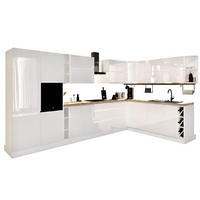 WINKELKÜCHE 420 cm x 240 cm - Aspen KA7-M420 - in Weiß/Hochglanz - Weiß Hochglanz, Holz (660/212/58cm)
