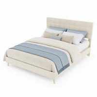 POLSTERBETT 160/200 cm in Beige aus Samt mit gepolstertem Kopfteil - Beige, Textil (160/200cm) - Flora Grace