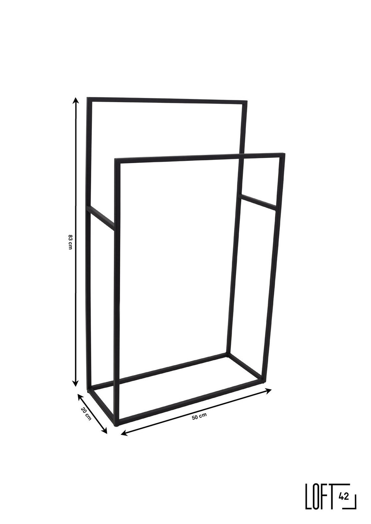 HANDTUCHSTÄNDER Fester Schwarz - Schwarz, Metall (50/83/20cm) - LOFT42