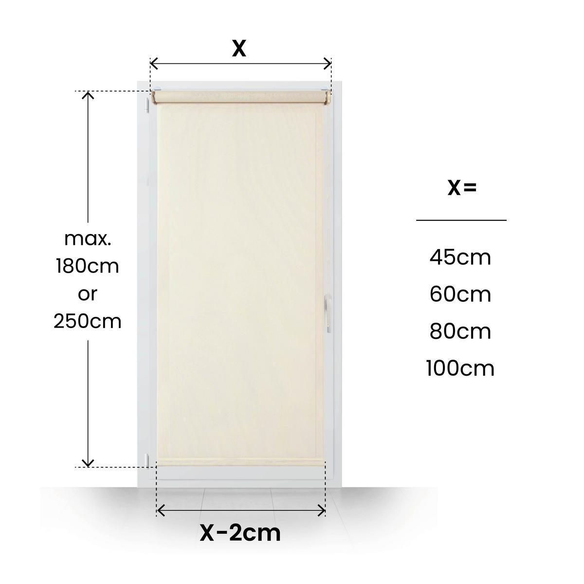 SCREEN-ROLLO Plus Easyfix Leinen 45x180 - Beige, Kunststoff (45/180/1cm) - STORESDECO