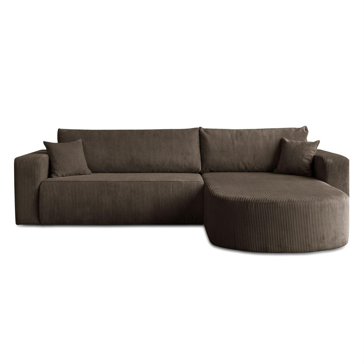 ECKSOFA SOPRANO mit Schlafunktion und Stauraum POSO 06 - Dunkelbraun, Textil (271/175cm) - Lookway