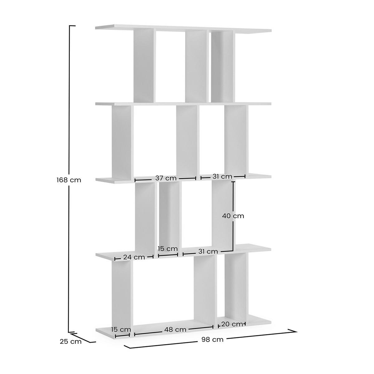 REGAL Niko 8 fächern weiße Farbe - Weiß, Holzwerkstoff (98/168/25cm) - VS Venta-stock
