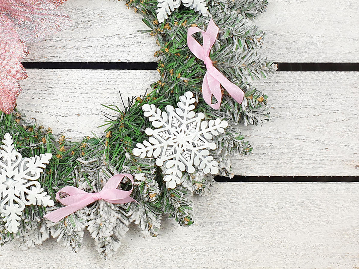 WEIHNACHTSKRANZ PRINZESSIN MAJA 30 cm - Pink/Weiß, Kunststoff (30/5cm) - LAALU