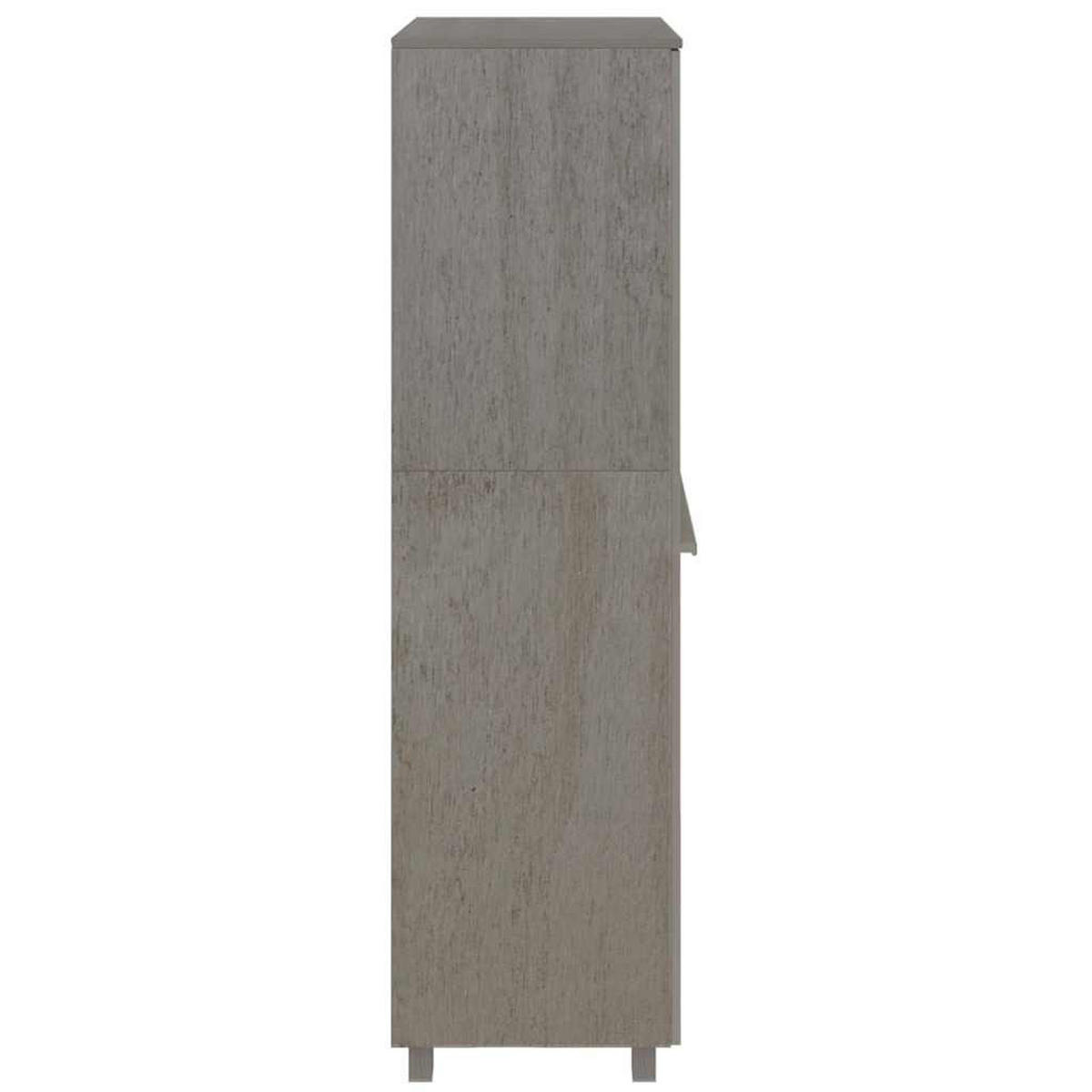 KLEIDERSCHRANK Hamar Hellgrau 89/50/180 Cm Massivholz Kiefer - Grau, Holz (50/180/89cm) - vidaXL