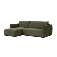 ECKSOFA TAUER 3-Sitzer rechts, olive - Dunkelgrün/Schwarz, Holz/Textil (248/173cm) - Courtois Laville